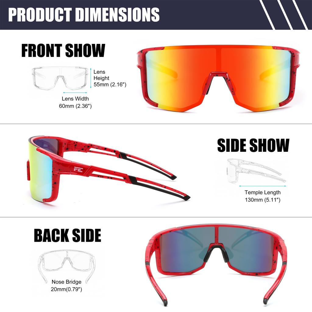 Sports Sunglasses for Unisex Eyewear for Golf B0224 [FEISEDY] Men, Baseball, Cycling, UV400, Fishing, Running,
