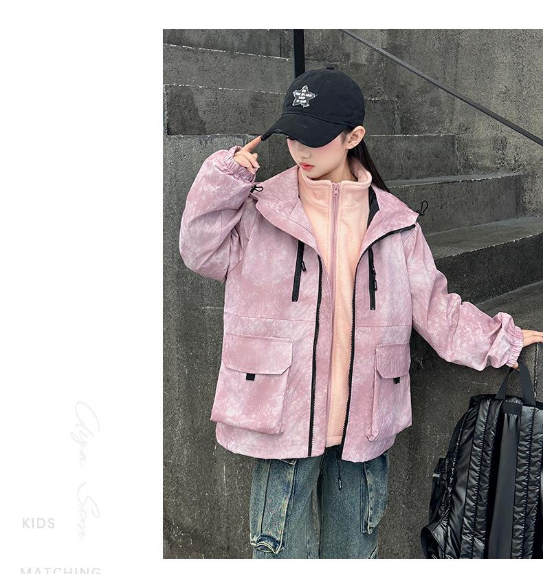 Girls' 2025 Windproof Waterproof Autumn-Winter Parka: Trendy, Loose-Fit, Three-in-One Outdoor Coat