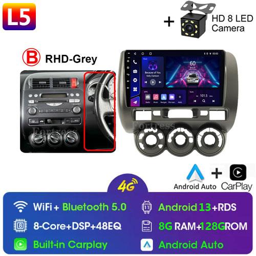 2 Din Android 14 Car Radio For Honda Fit Jazz City 2002-2007 Multimedia Video Player Navigation GPS 4G Carplay Auto Stereo RDS