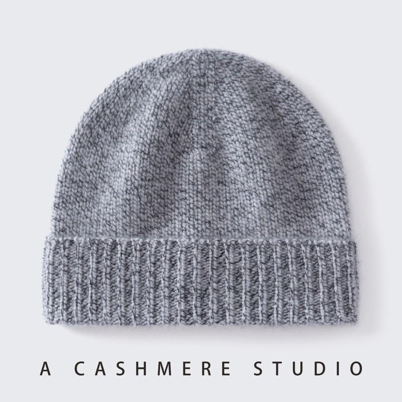 Womens 100% Pure Cashmere Beanie Oversized Warm Knit Hat Winter