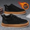 Men's Fleece-Lined Winter Canvas Skate Shoes - Slip-On Casual Soft Sole Sneakers