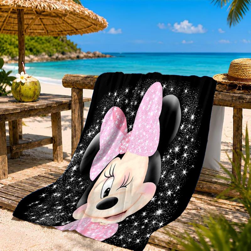 Pink Mouse Artwork Printed Microfiber Beach Towel, Soft And Absorbent, Quick-Dry, Ideal for Summer Travel, Beach Essential, Swimming Pool