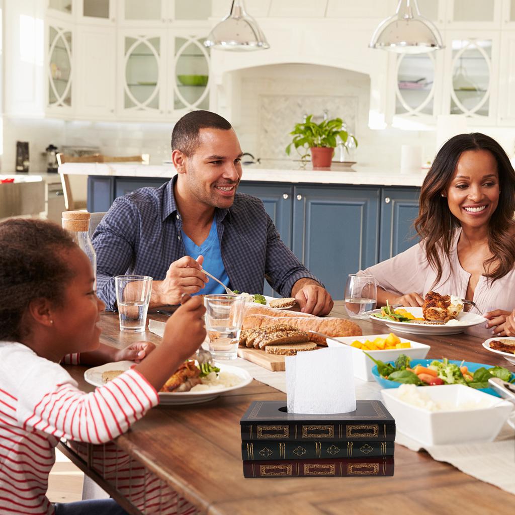 Wood Rectangular Tissue Storage Box Cover Large Capacity Desktop Tissue Holder Paper Towel Organizer Napkin Storage Case