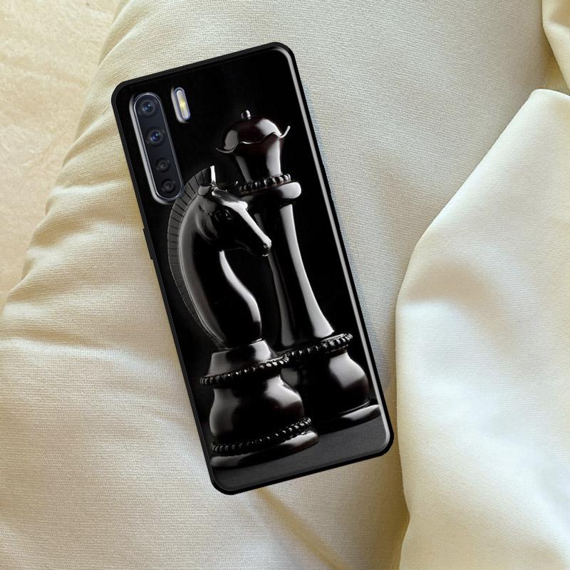 Chess Board Dark Horse For OPPO A79 A38 A58 A78 A98 A54 A74 A94 A16 A76 A96 A5 A9 A52 A72 A15 A17 A57 A53S Case