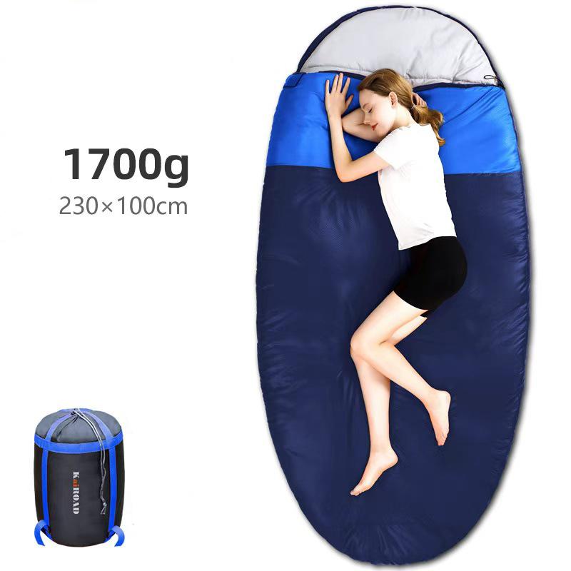 

Расширенный спальный мешок овальной формы, легкий для кемпинга, для взрослых, пеших прогулок, путешествий на открытом воздухе 1700g