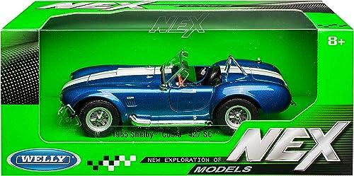 WELLY 1/24 Ford 1965 Shelby Cobra 427 SC Blue / Diecast Miniature Car Finished Model 24002W BL