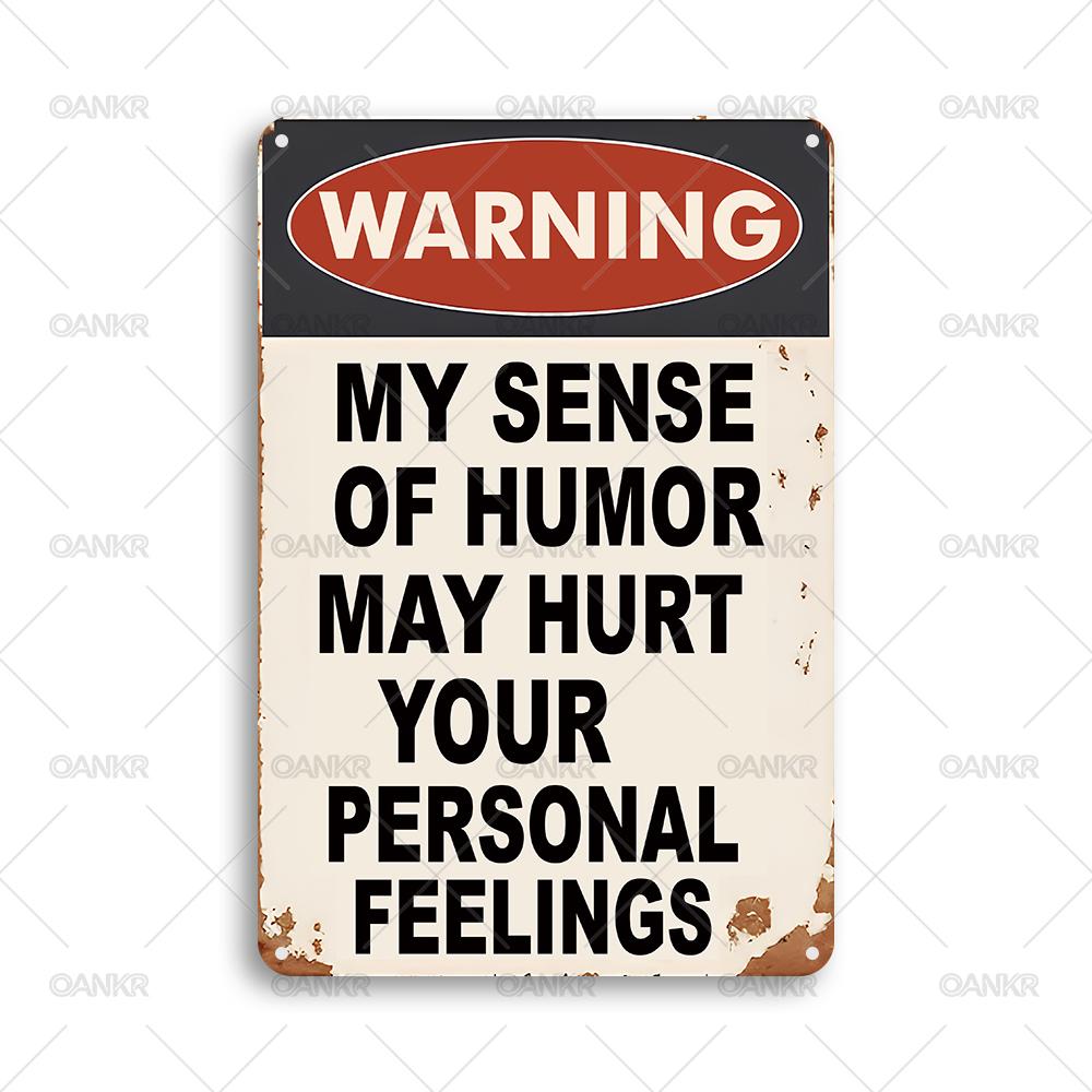 

Vintage Warning Metal Tin Sign Retro Personal Feelings Art Poster Metal Signs for Man Cave Bedroom Home Wall Decor Plaque 20x30cm（7.8x11.8inch）