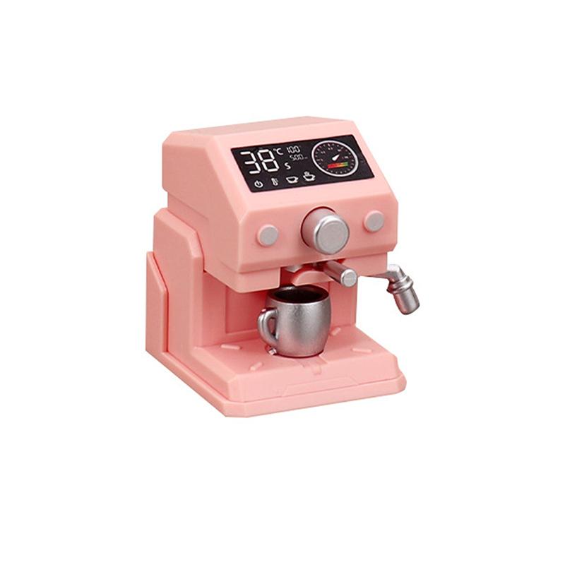 Set Macchina da Caffè Rosa per Casa delle Bambole 1/12 Ornamenti per Scena Caffetteria Casa delle Bambole Accessori Decorativi per Casa delle Bambole