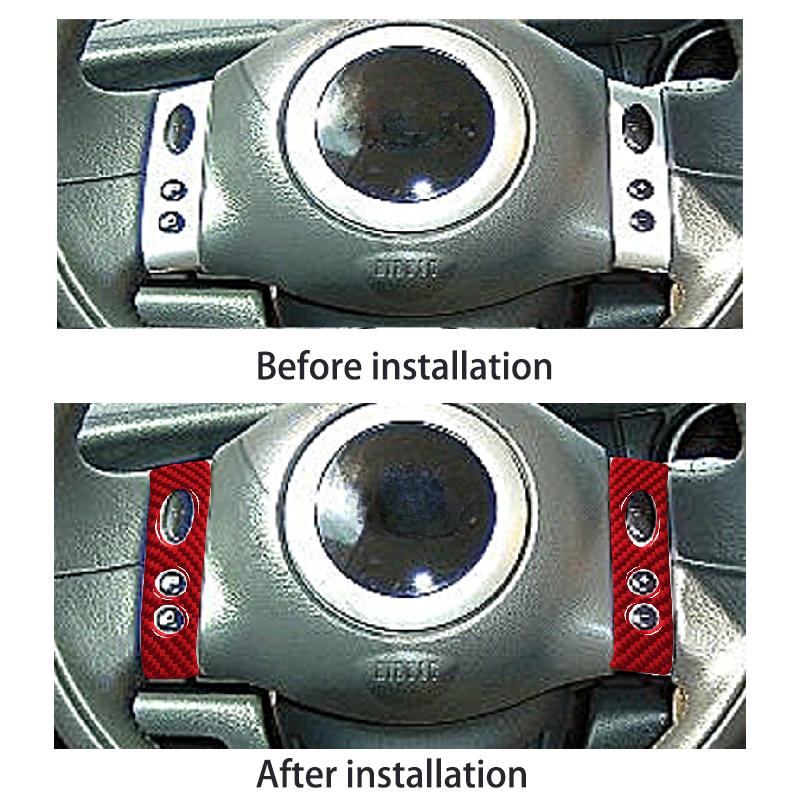 Carbon Fiber Steering Wheel Button Sticker For Mini Cooper For R50 R53 2002-2004 Car Interior Panel Cover Decal Accessorie