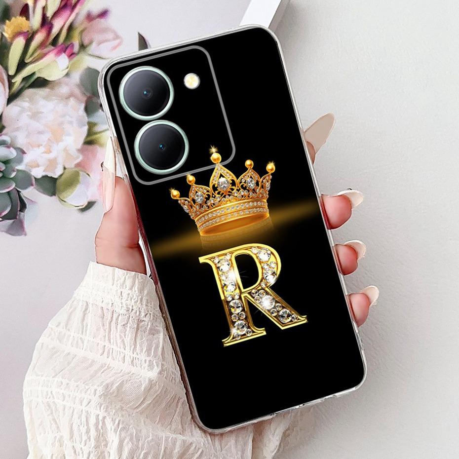 Fashion Letter Phone Case For Vivo Y36 5G (V2248) / Y27 5G (V2302) Clear TPU Slim Cover For Vivo Y36 Y27 5G Soft Silicone Cases