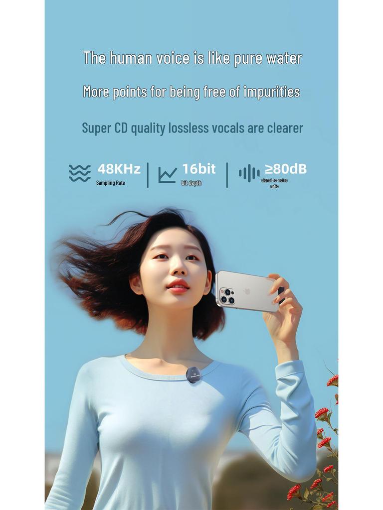 Wireless Lavalier Microphone with Long Battery, Noise Reduction, Digital Display, and Magnetic Charging Case for Live Streaming.