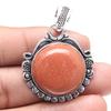 Pendant Red Sunsitara Gemstone Valentine'Day Gift Silver Jewelry 1.75"