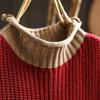 Sweater for Women Autumn Winter Turtleneck Pullover Warm Knitted Stretchy Long Sleeve Oversize Jumper Tops