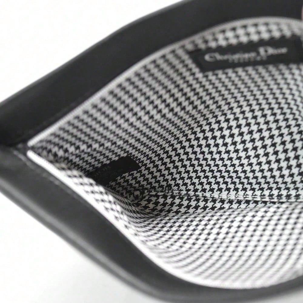 Dior Bolsa de Maquillaje Cosmética de Cuero Negro