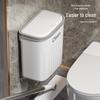 Wall-Mounted Large Capacity Flip-Lid Trash Can with Pressure Ring