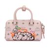 New MCM SAMBYPEN Collaboration Visetos Cow Leather Boston Bag, Shoulder Bag, Crossbody Bag Mini Women's Cherry Blossom Pink MWBBASP01QH001