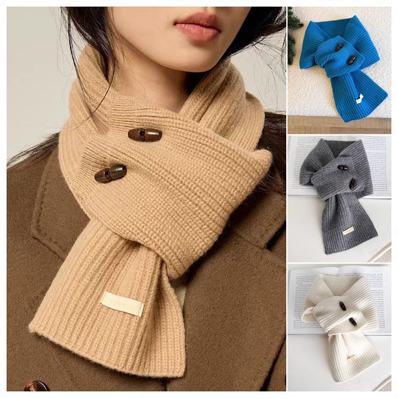 1Pc Knit Multi-functional Neck Brace Winter Button Korean Version Yarn False Collar Scarf