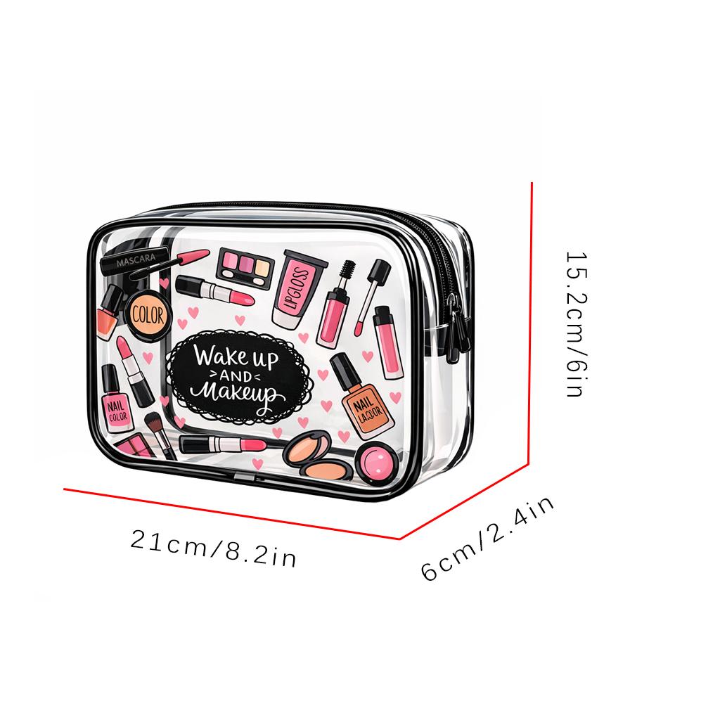 Minimum Order One Piece PVC Cosmetic Box Water Resistant Zipper Travel Toiletries Storage Portable Easy-to-clean Makeup