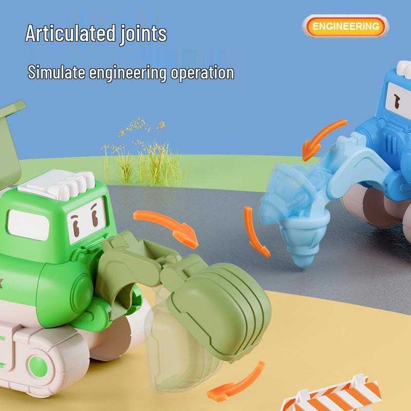Children's Inertial Excavator Toy Car Set - Durable Construction Vehicle Model
