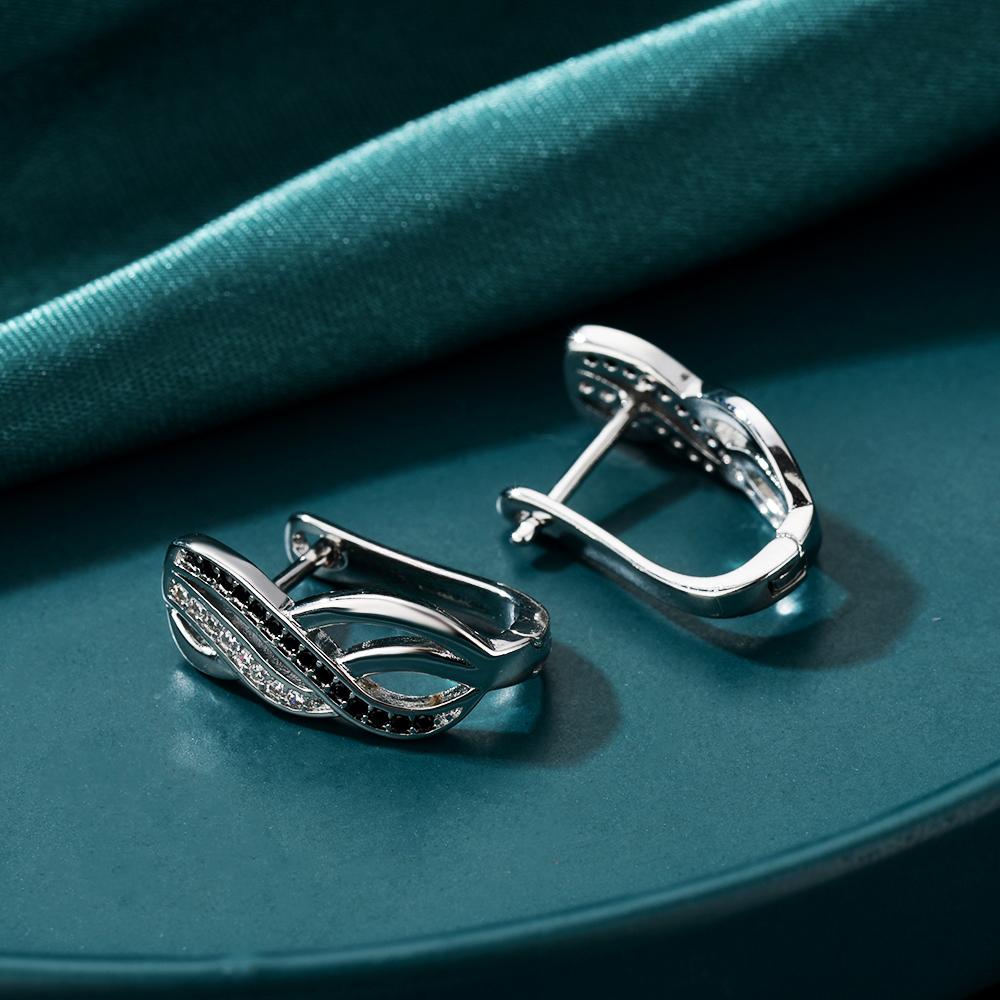 Black Awn Women Black Hoop Earrings