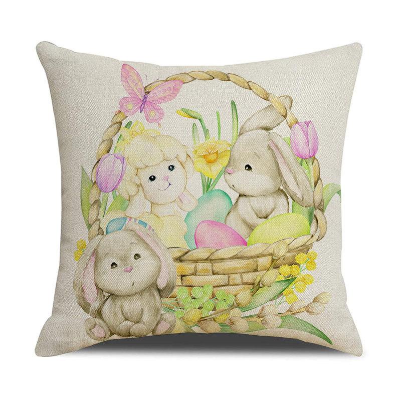 Rabbit Pillowcase Bedroom Sofa Bedside Pillowcase Universal for All Seasons Nordic Style Linen Material Home