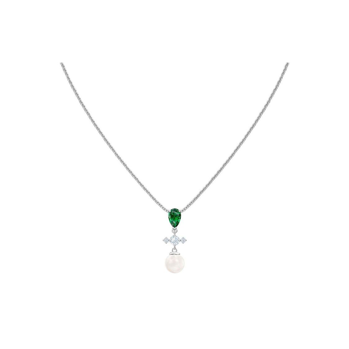 Swarovski Cross Pearl Series Green Crystal Necklace Women necklace 5493103 Green