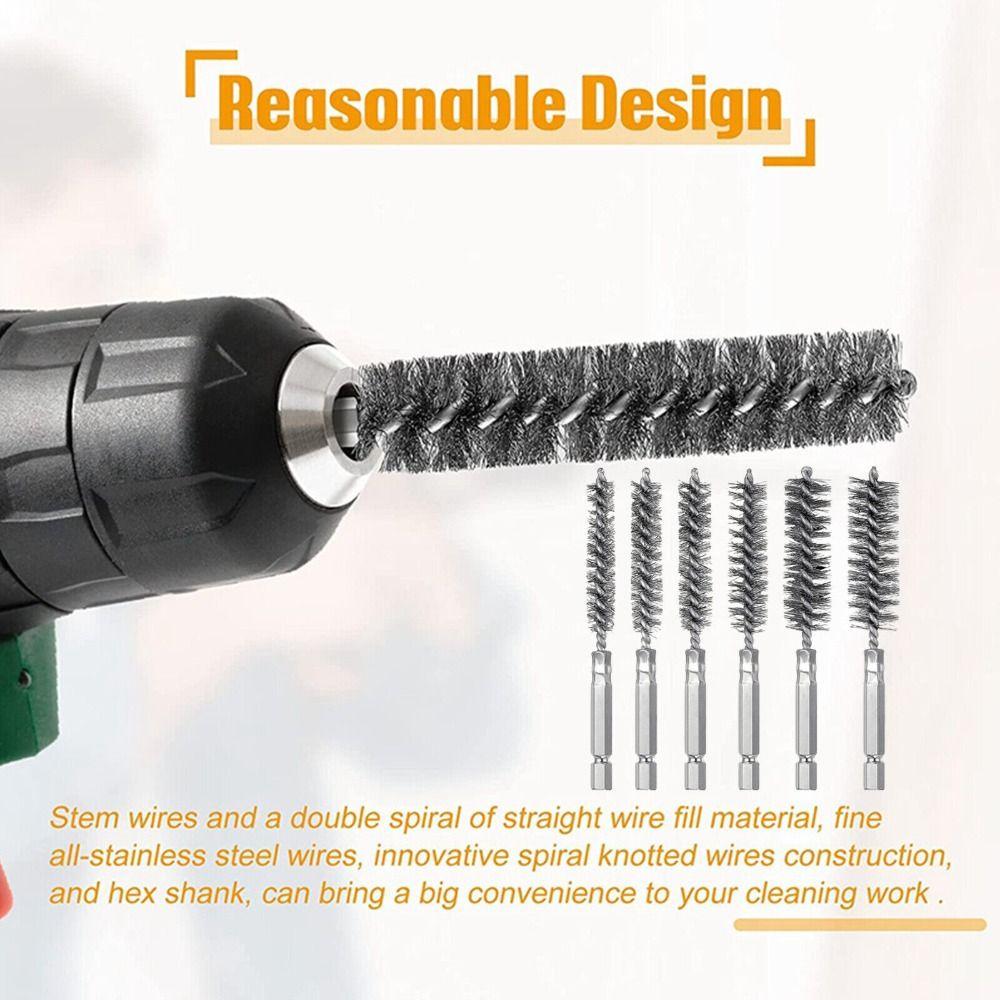 Specifications Convenient Wire Pipe Brush Wire Brush Hexagonal Rod Set Electric Drilling Brushes