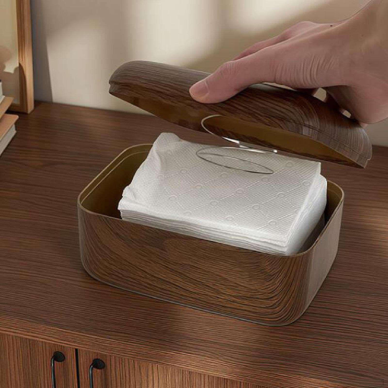 

Desktop Tissue Box, Organizer, Napkin Holder, Paper Storage Box for Bedside Tables Light Color