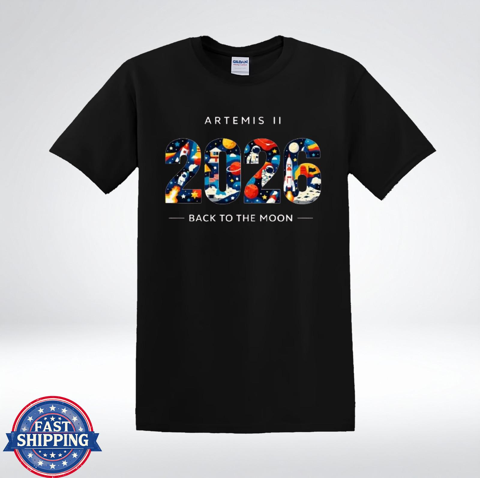 Artemis II 2026 Shirt Back To The Moon NASA Space Mission Graphic T-Shirt XXXXL