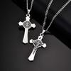 Catholic Jesus Cross Stainless Steel Necklace Gold Color Saint Benedict Pendant Religion Prayer Faith Jewelry for Men Women Gift