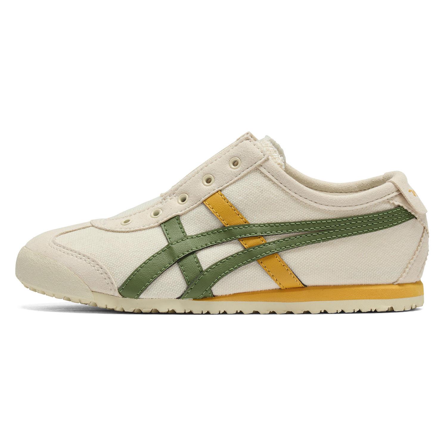 

Onitsuka Tiger Mexico 66 Slip-On Comfortable Versatile Non-Slip Durable Low-Top Kids Running Shoes Kids sneaker Brown Green Yellow 1184A085-202 33