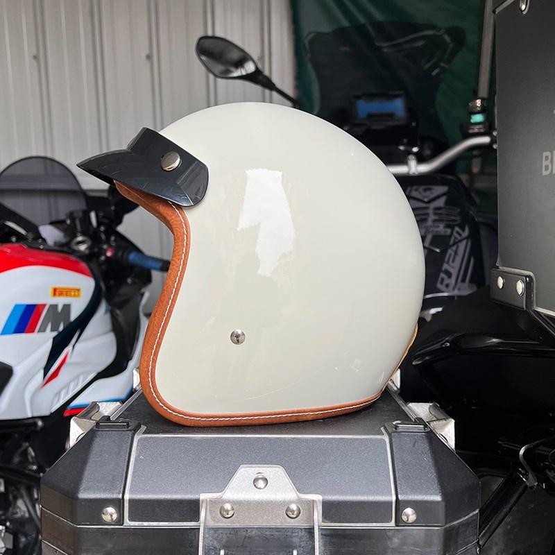 Vintage Motorcycle Helmet 3/4 Half Helmet Certified Motorcycle Helmet for Men and Women