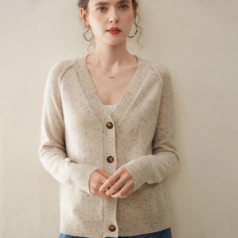 Vanzhen Women's Thick Cashmere V-Neck Cardigan