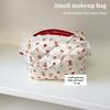 New Quilted Storage Basket Large Capacity Cotton Makeup Bag Cute Bear Bow Pencil Case Home Supplies