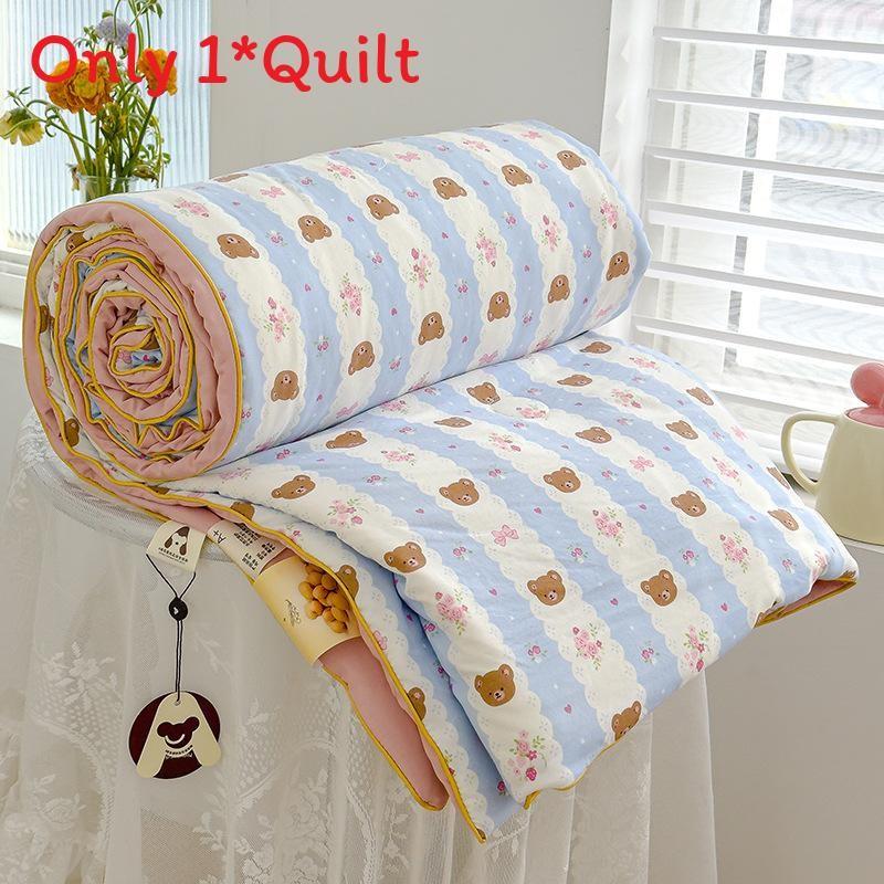 Flower Animal Cake Print Summer Air Conditioning Blanket Quilt Gift