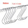 Stainless Steel S Hooks Heavy Duty Multi-Purpose S Shaped Hooks for Kitchen Utensils, Closet Clothes Bathroom Towels Workshop Tools, 3 Sizes Available