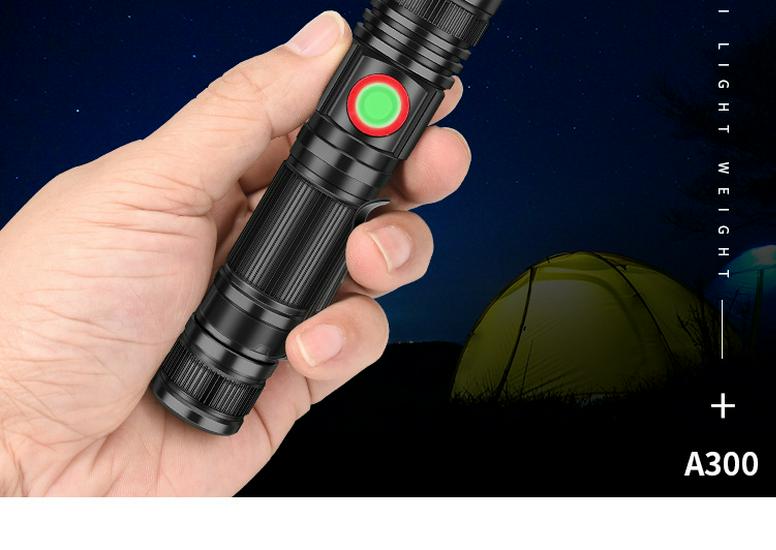High-Power T6 LED Flashlight: USB Rechargeable, Zoom, Long-Range, Multi-functional, Detachable Torch