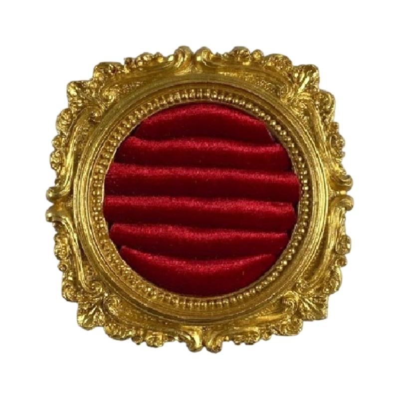 Ornate Ring Holder Display with a Round Padded Layout for Jewelry Counters, Livestreams, and Product Photography