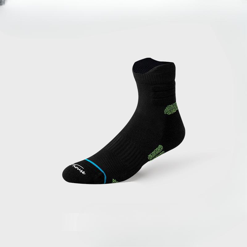 Men's Spring and Summer Breathable Fast Dry Towel Bottom Non Slip Sports Tennis Tube Socks