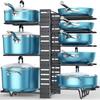 Pots and Pans Organizer for Cabinet 16.61 Height 8 Tier Pot Organizers Rack with 3 DIY Methods Adjustable Pan Organizer under C