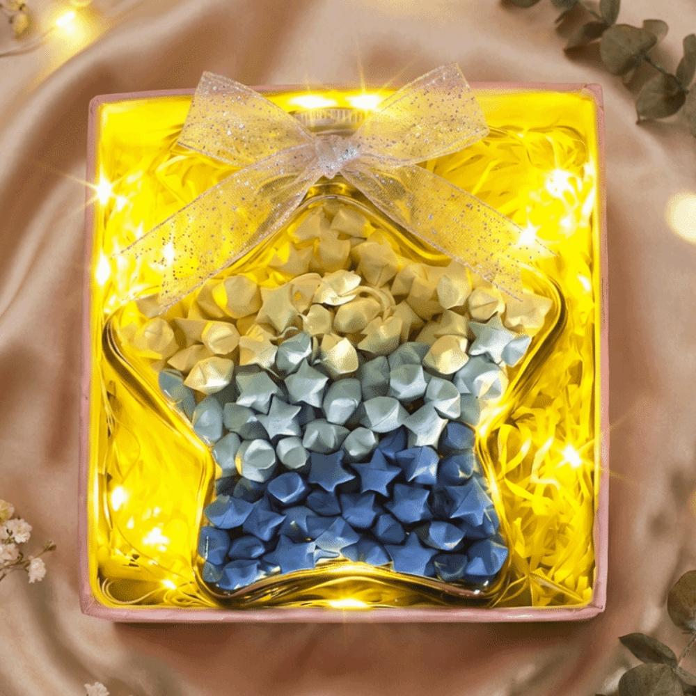 DIY Five Pointed Star Bottle Gift Box Lucky Star Paper Folding Strips  Friends Students Teachers