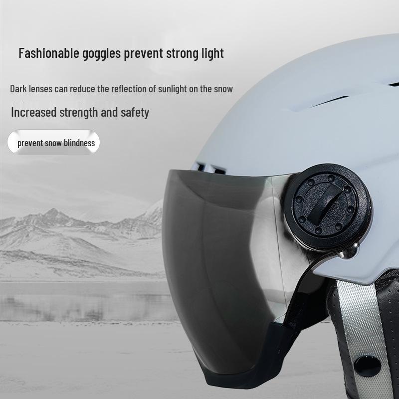 Unisex Ski & Snowboard Helmet with Integrated Goggles