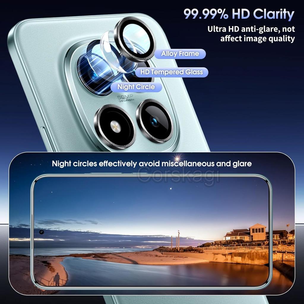 4Pcs Metal Ring+Tempered Glass Camera Protector Lens Redmi Note 15 Pro+ 5G Note 15 Pro 4G 5G POCO M8 Pro M8 5G Protection Film