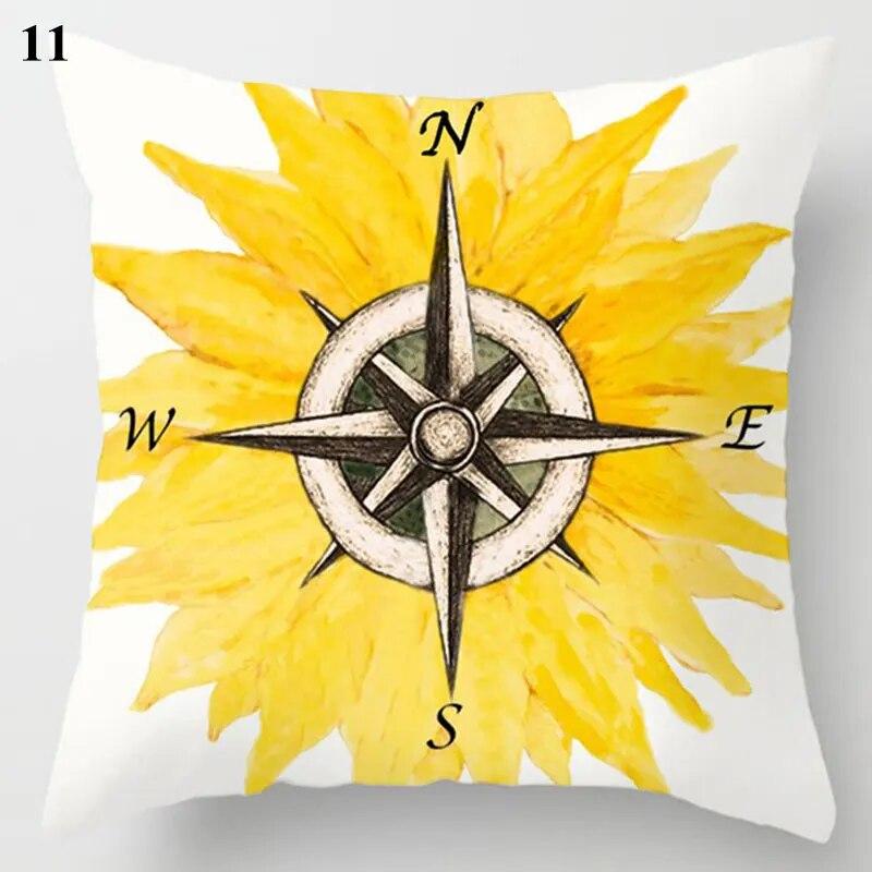 Decorative Cushion Cover Yellow Gray Floral Animal Geometric Pillow Covers Throw Pillows Polyester Single Side Print Pillowcases