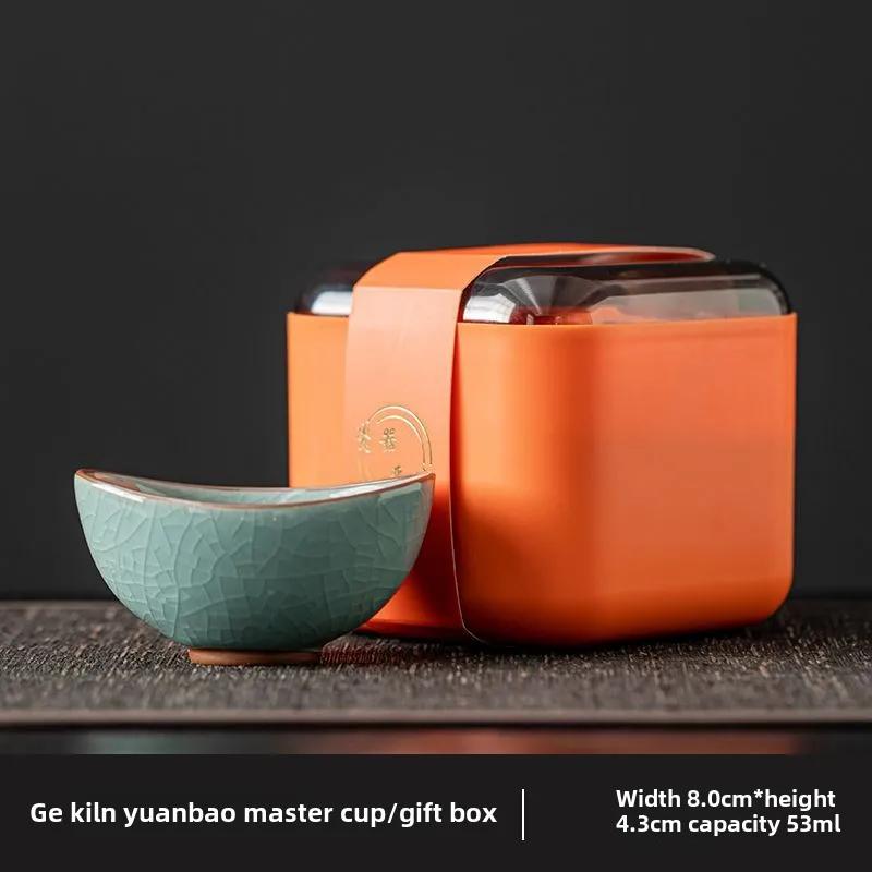Handmade Dehua Ceramic Tea Cup - Ru Kiln Style, Yellow Glaze Personal Gongfu Tea Set for Home Brewing & Tea Ceremony