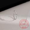 925 Sterling Silver Jewelry Simple Bowknot Open Finger Rings for Women Wedding Party Jewelry for Girls Friend Gift