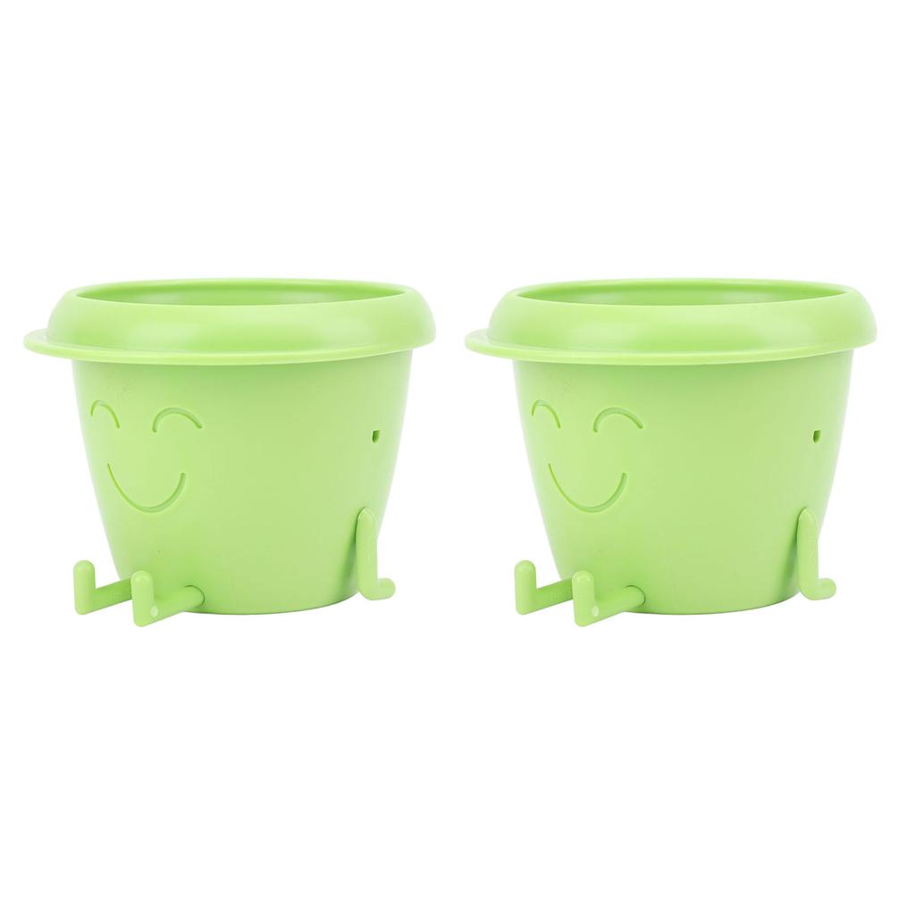 Donica na sukulenty z prostymi nogami, mała, z twarzą, kwiatowa, z drenażem, urocza, plastikowa, zabawna doniczka do wnętrz