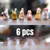 Creative Little Bunny Family Doll Ornaments DIY Micro Landscape Lawn Decoration Easter Tabletop Cake Resin Rabbits Ornaments New