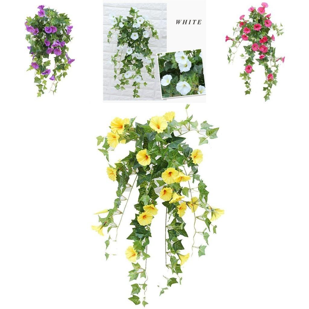 Vibrant Artificial Fake Silk Morning Glory Flower Vine For Stunning Home Wall Decor