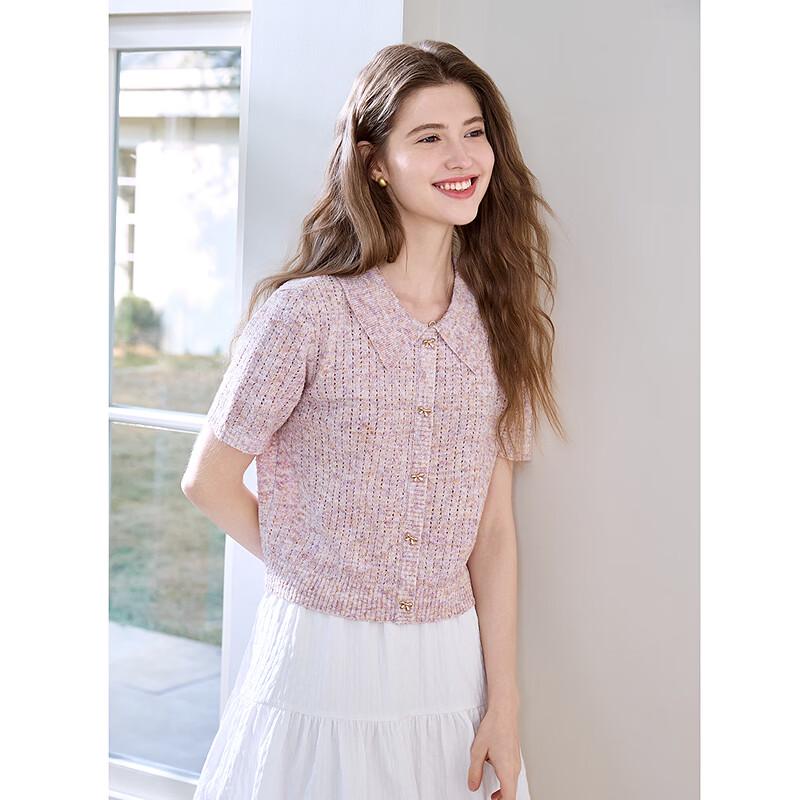 Betu Women's Summer Linen Blend Knit Short Sleeve Top